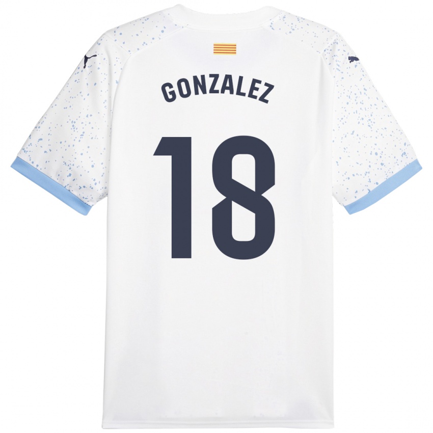 Damen Gerard Gonzalez #18 Weiß Auswärtstrikot Trikot 2023/24 T-Shirt
