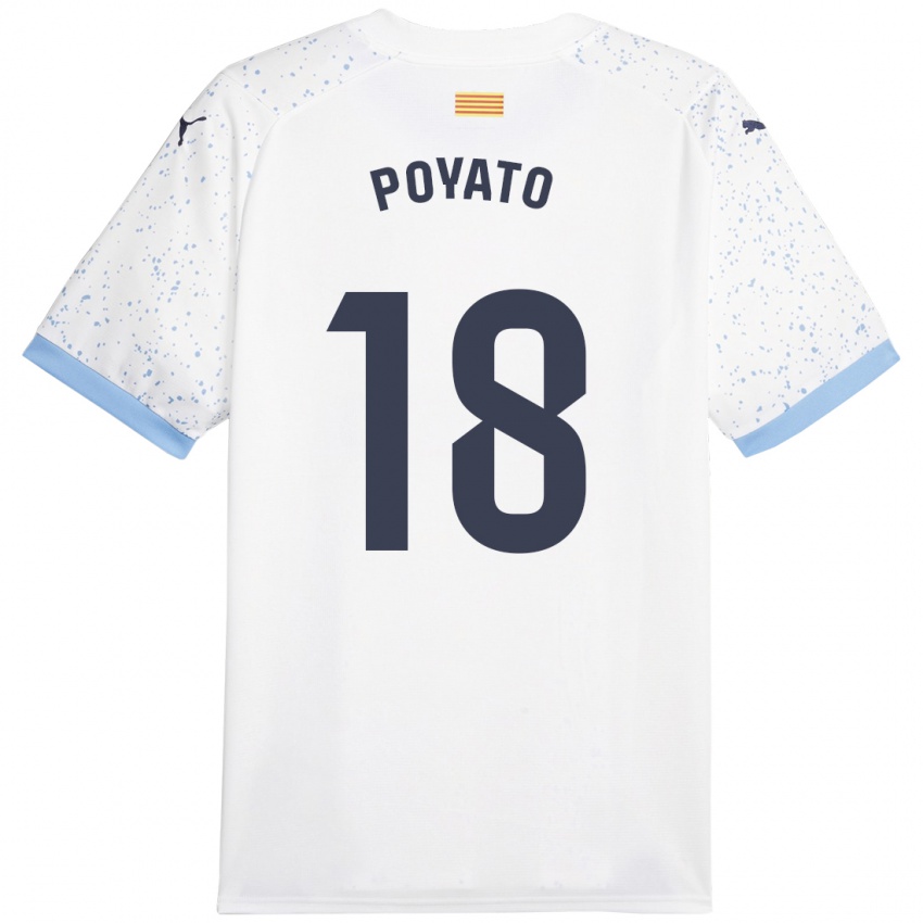 Damen Marina Poyato #18 Weiß Auswärtstrikot Trikot 2023/24 T-Shirt
