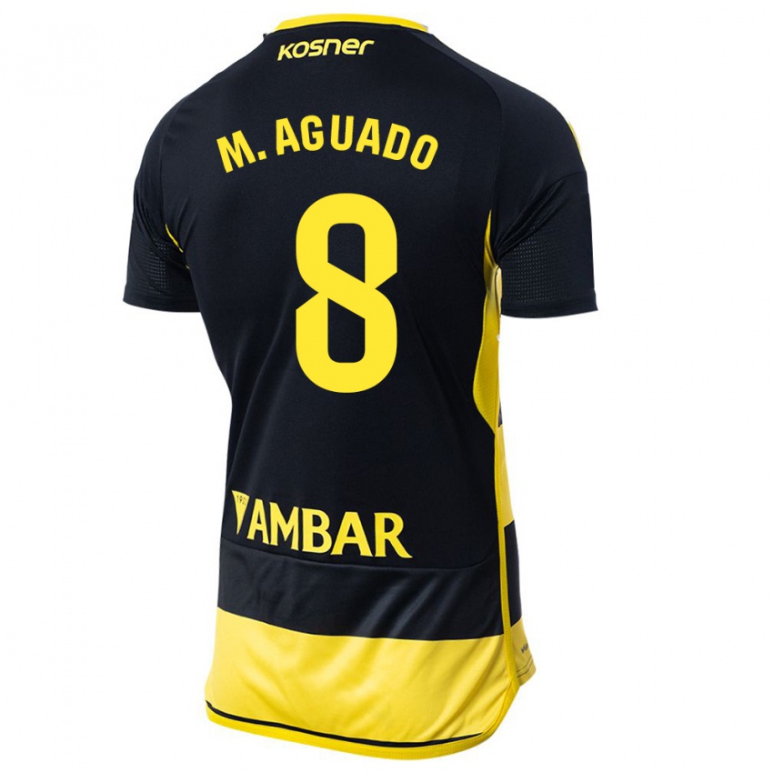 Damen Marc Aguado #8 Schwarz Gelb Auswärtstrikot Trikot 2023/24 T-Shirt