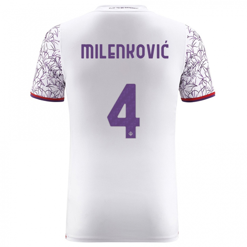 Damen Nikola Milenkovic #4 Weiß Auswärtstrikot Trikot 2023/24 T-Shirt