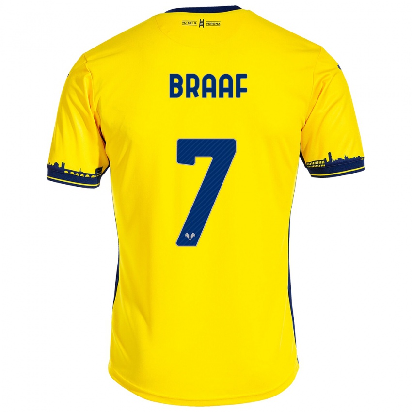 Damen Jayden Braaf #7 Gelb Auswärtstrikot Trikot 2023/24 T-Shirt