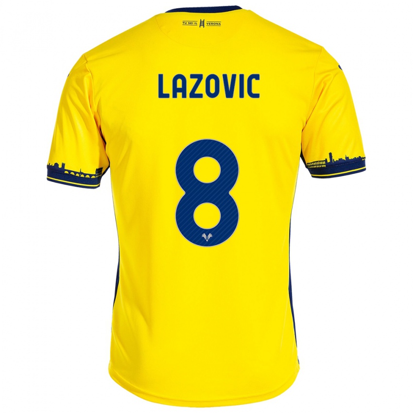 Damen Darko Lazović #8 Gelb Auswärtstrikot Trikot 2023/24 T-Shirt