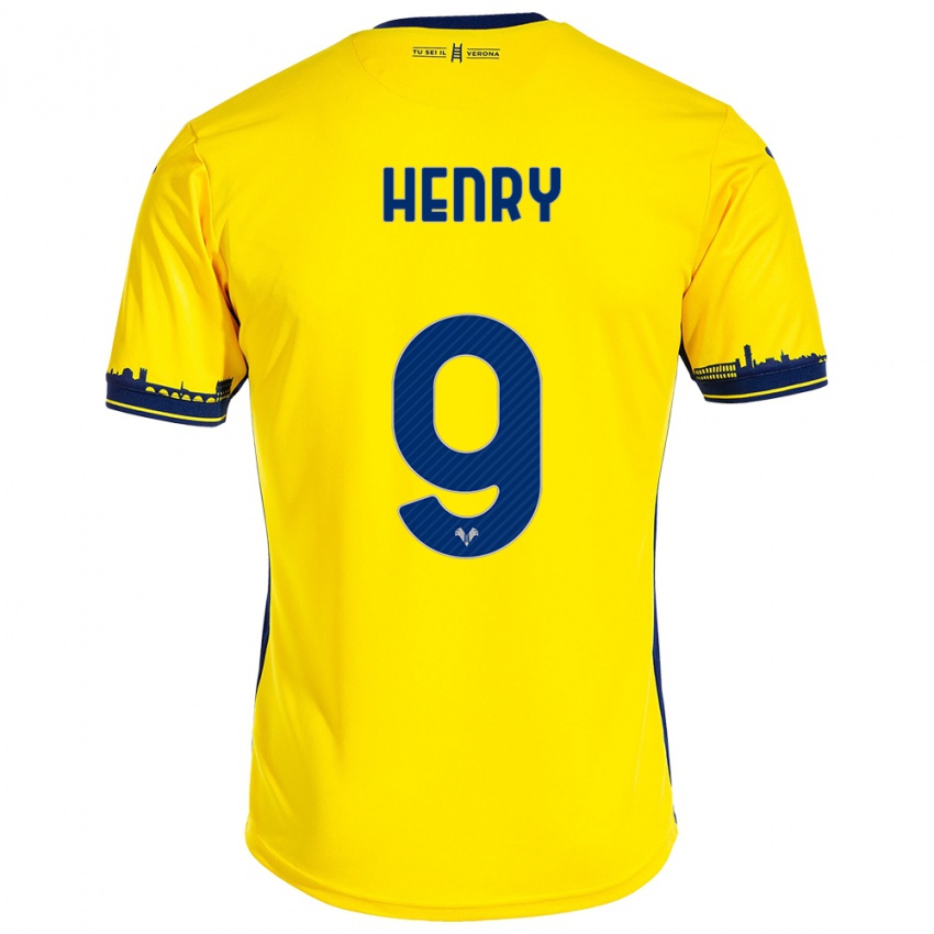 Damen Thomas Henry #9 Gelb Auswärtstrikot Trikot 2023/24 T-Shirt