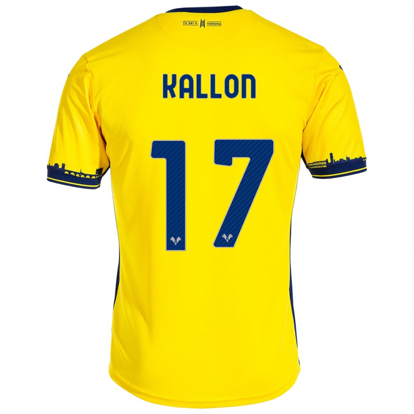 Damen Yayah Kallon #17 Gelb Auswärtstrikot Trikot 2023/24 T-Shirt