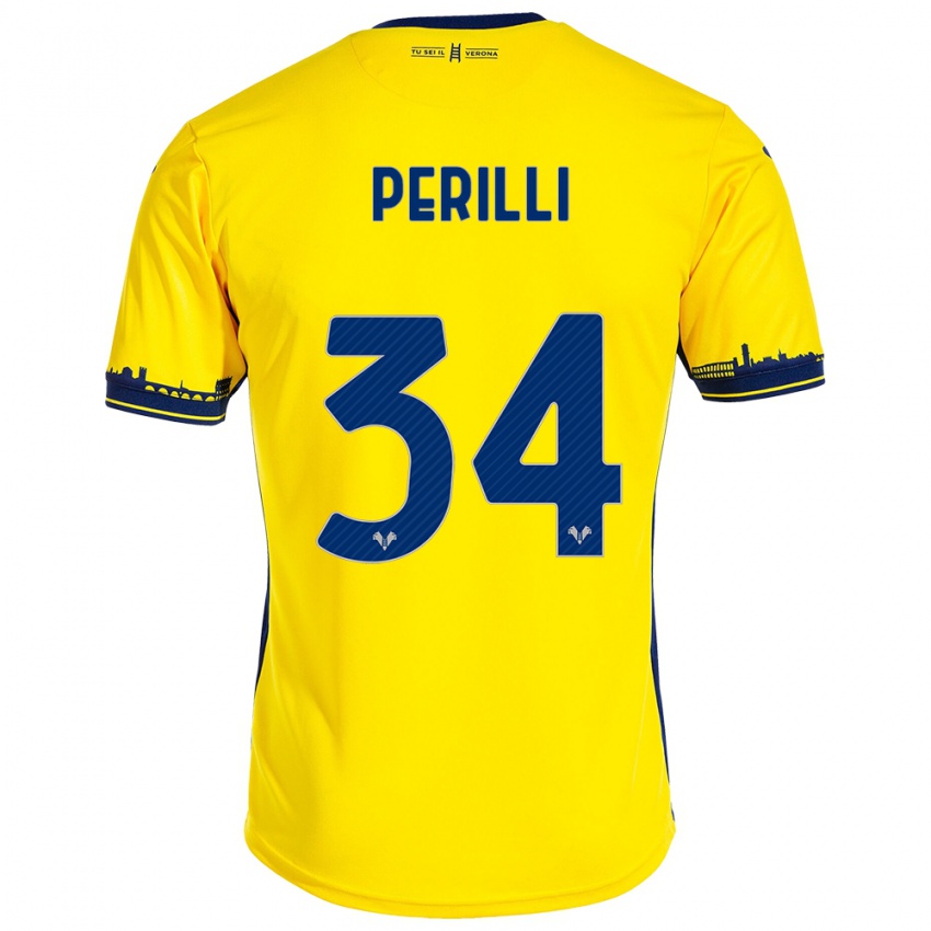 Damen Simone Perilli #34 Gelb Auswärtstrikot Trikot 2023/24 T-Shirt