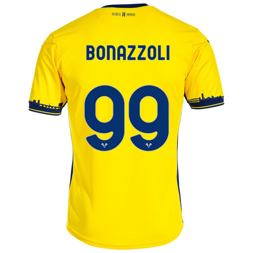 Damen Federico Bonazzoli #99 Gelb Auswärtstrikot Trikot 2023/24 T-Shirt