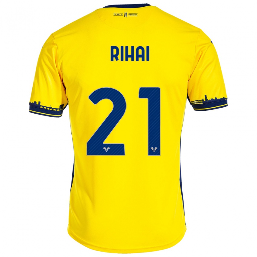 Damen Aiman Rihai #21 Gelb Auswärtstrikot Trikot 2023/24 T-Shirt