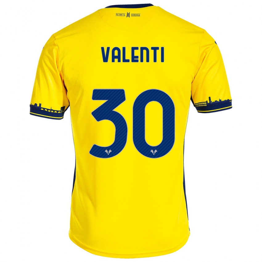 Damen Francesco Valenti #30 Gelb Auswärtstrikot Trikot 2023/24 T-Shirt