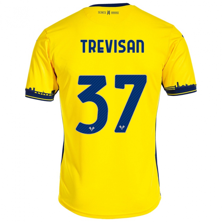 Damen Michael Trevisan #37 Gelb Auswärtstrikot Trikot 2023/24 T-Shirt