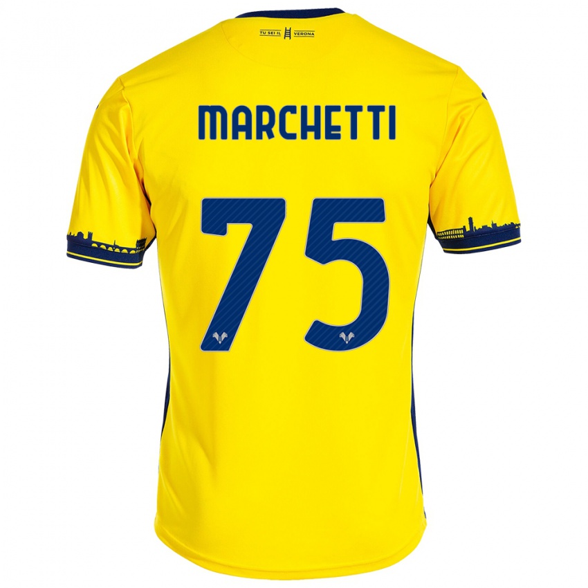 Damen Nicolò Marchetti #75 Gelb Auswärtstrikot Trikot 2023/24 T-Shirt