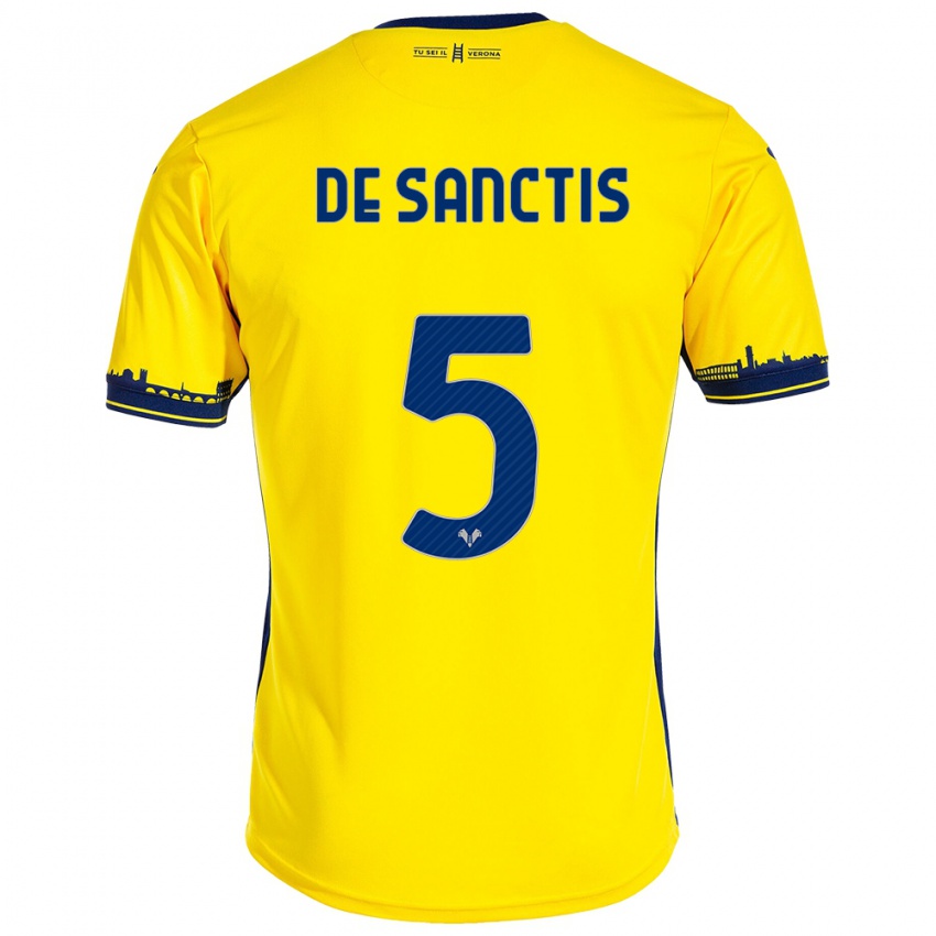 Damen Aurora De Sanctis #5 Gelb Auswärtstrikot Trikot 2023/24 T-Shirt