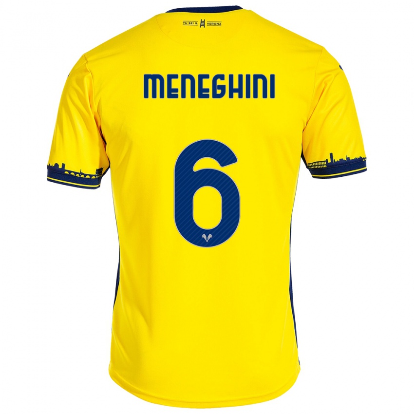 Damen Sofia Meneghini #6 Gelb Auswärtstrikot Trikot 2023/24 T-Shirt