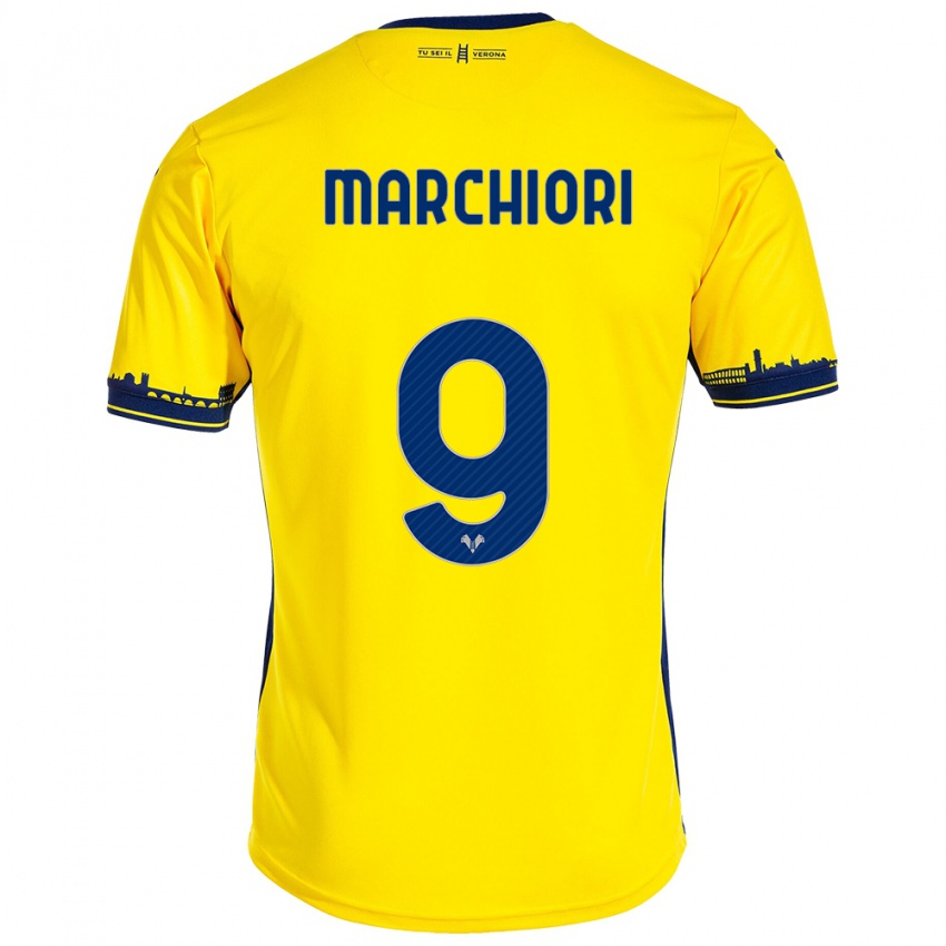 Damen Giorgia Marchiori #9 Gelb Auswärtstrikot Trikot 2023/24 T-Shirt