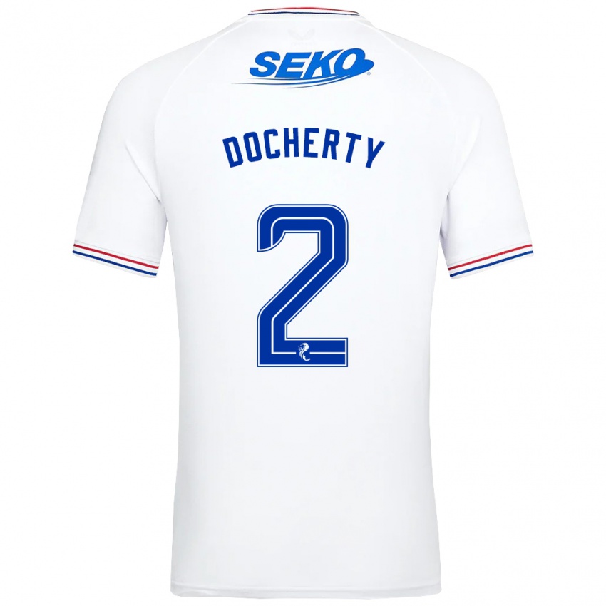 Damen Nicola Docherty #2 Weiß Auswärtstrikot Trikot 2023/24 T-Shirt