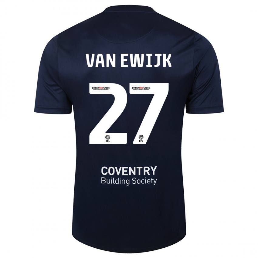 Damen Milan Van Ewijk #27 Rote Marine Auswärtstrikot Trikot 2023/24 T-Shirt