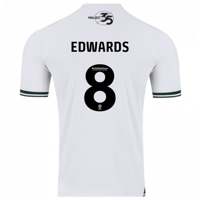 Damen Joe Edwards #8 Weiß Auswärtstrikot Trikot 2023/24 T-Shirt