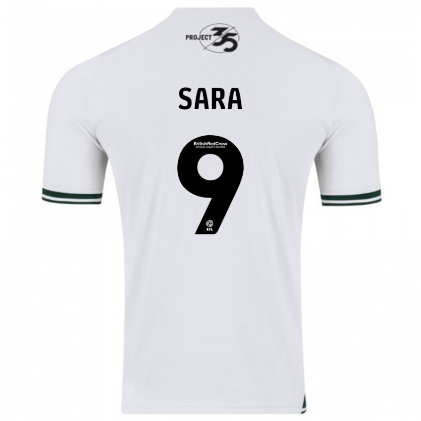 Damen Ellie Sara #9 Weiß Auswärtstrikot Trikot 2023/24 T-Shirt