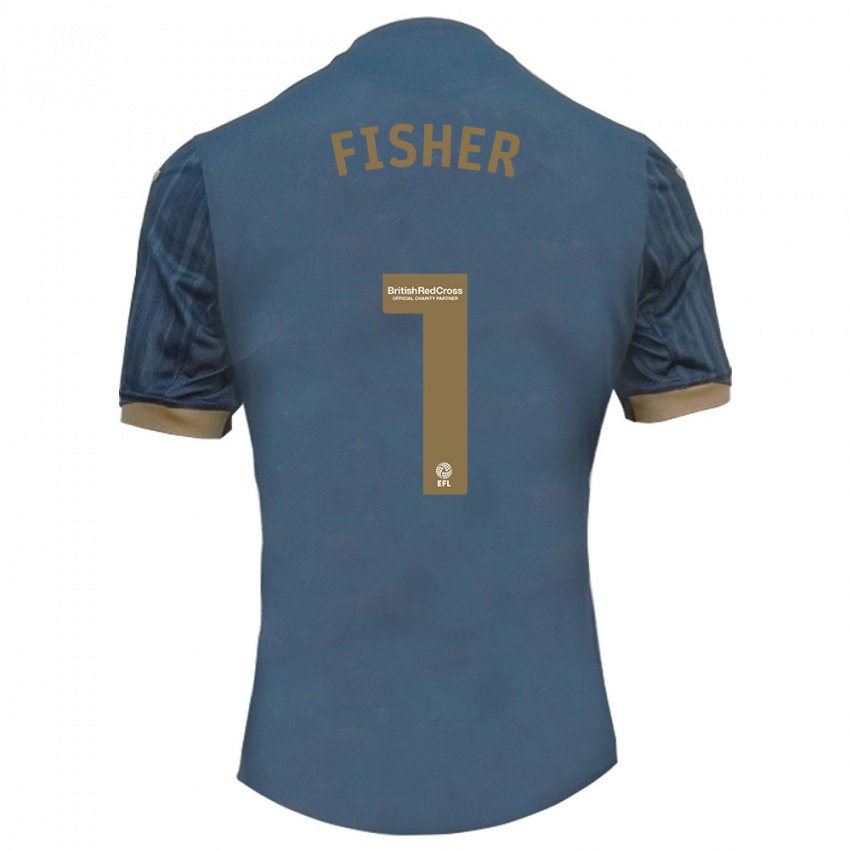 Damen Andy Fisher #1 Dunkles Blaugrün Auswärtstrikot Trikot 2023/24 T-Shirt