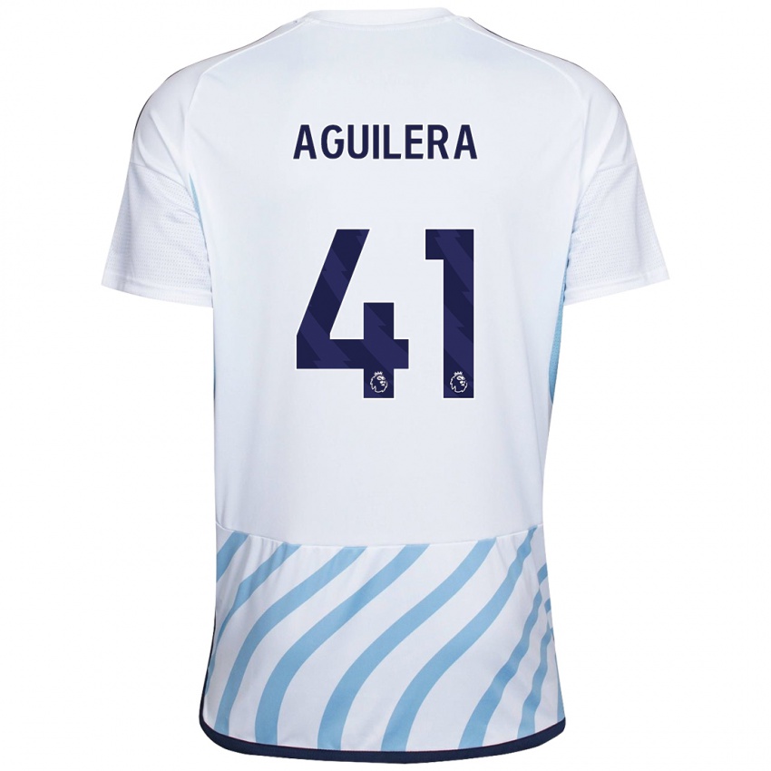 Damen Brandon Aguilera #41 Weiß Blau Auswärtstrikot Trikot 2023/24 T-Shirt