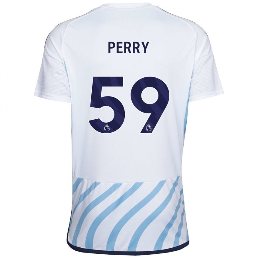 Damen Ben Perry #59 Weiß Blau Auswärtstrikot Trikot 2023/24 T-Shirt