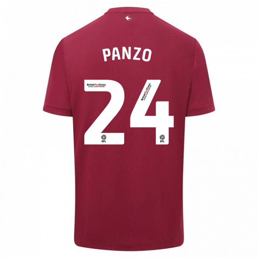 Damen Jonathan Panzo #24 Rot Auswärtstrikot Trikot 2023/24 T-Shirt