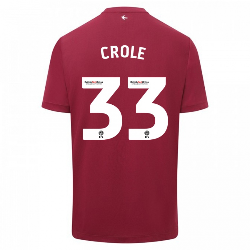 Damen James Crole #33 Rot Auswärtstrikot Trikot 2023/24 T-Shirt