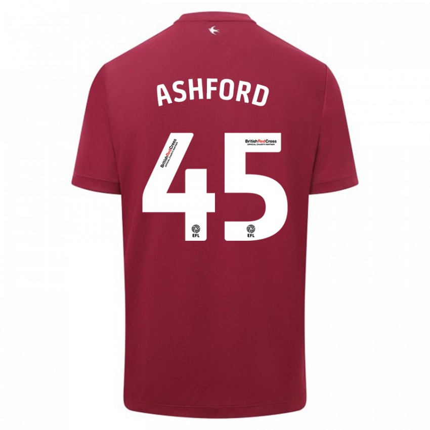 Damen Cian Ashford #45 Rot Auswärtstrikot Trikot 2023/24 T-Shirt