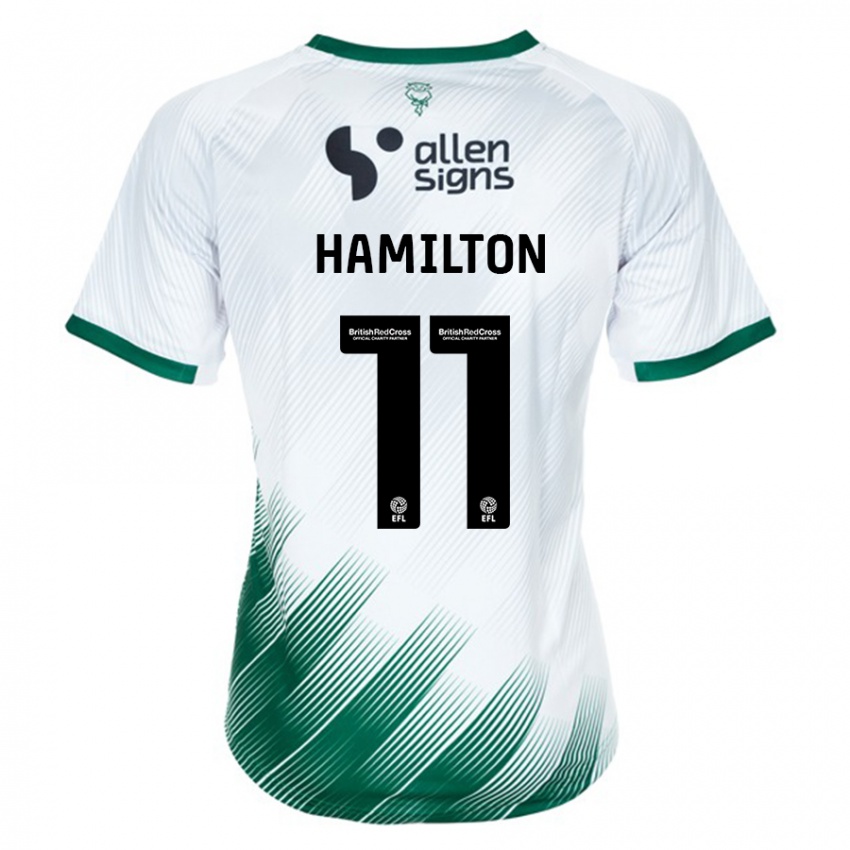 Damen Ethan Hamilton #11 Weiß Auswärtstrikot Trikot 2023/24 T-Shirt