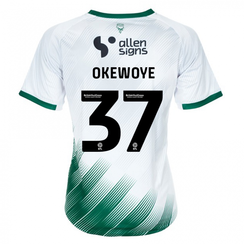 Damen Gbolahan Okewoye #37 Weiß Auswärtstrikot Trikot 2023/24 T-Shirt