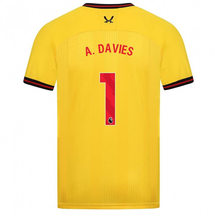 Damen Adam Davies #1 Gelb Auswärtstrikot Trikot 2023/24 T-Shirt