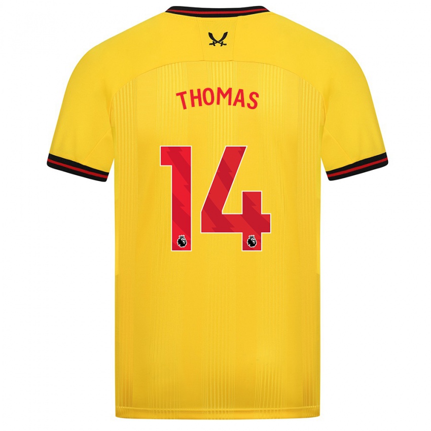 Damen Luke Thomas #14 Gelb Auswärtstrikot Trikot 2023/24 T-Shirt