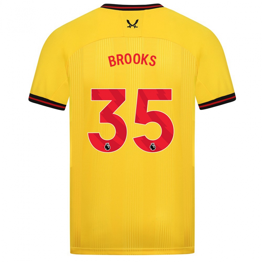 Damen Andre Brooks #35 Gelb Auswärtstrikot Trikot 2023/24 T-Shirt