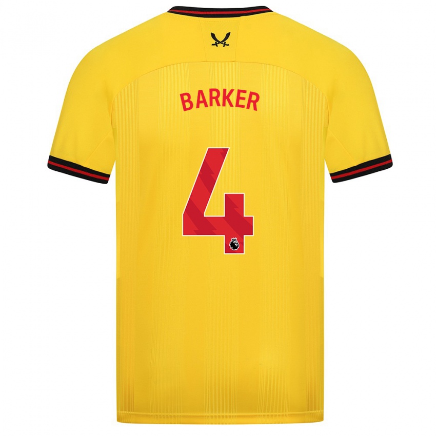 Damen Sophie Barker #4 Gelb Auswärtstrikot Trikot 2023/24 T-Shirt