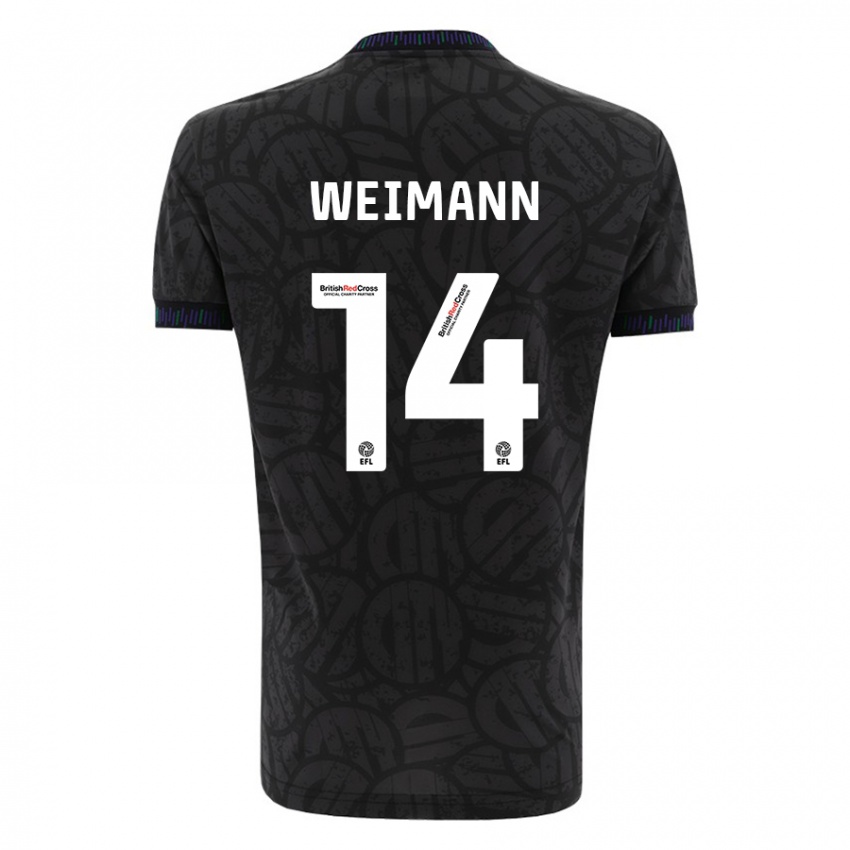 Damen Andreas Weimann #14 Schwarz Auswärtstrikot Trikot 2023/24 T-Shirt