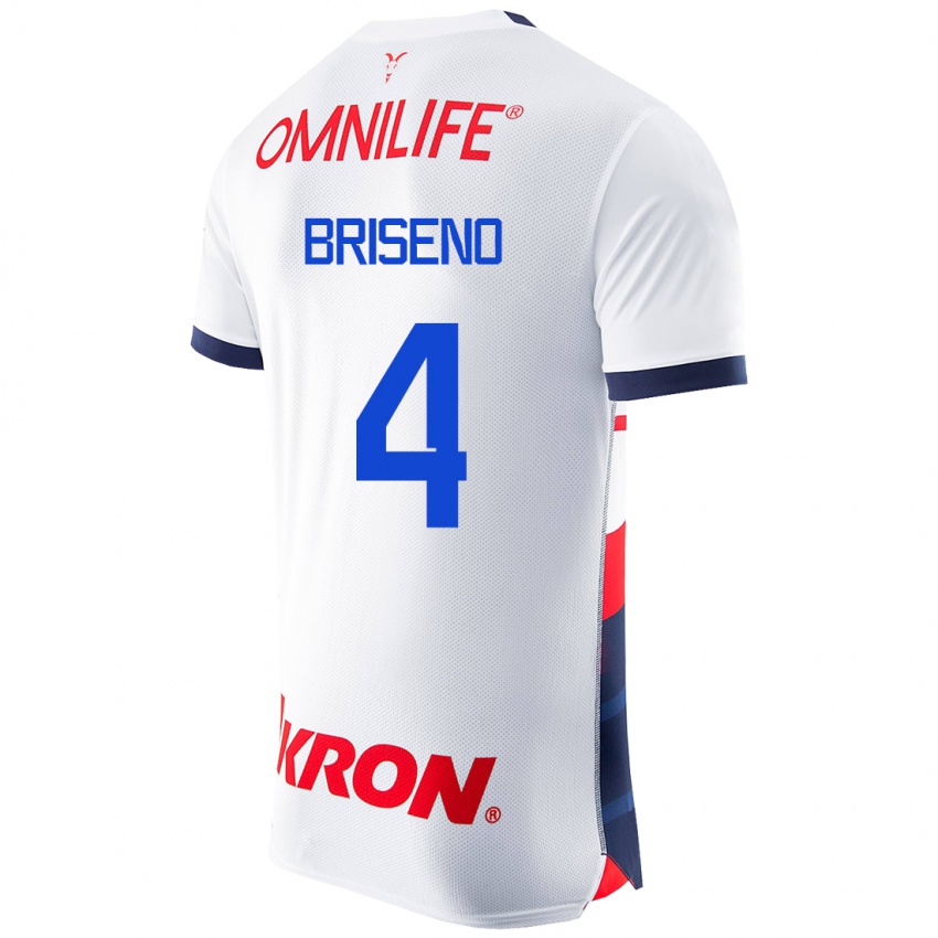 Damen Antonio Briseño #4 Weiß Auswärtstrikot Trikot 2023/24 T-Shirt