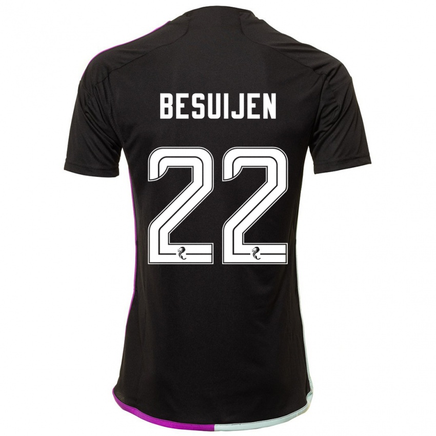 Damen Vicente Besuijen #22 Schwarz Auswärtstrikot Trikot 2023/24 T-Shirt