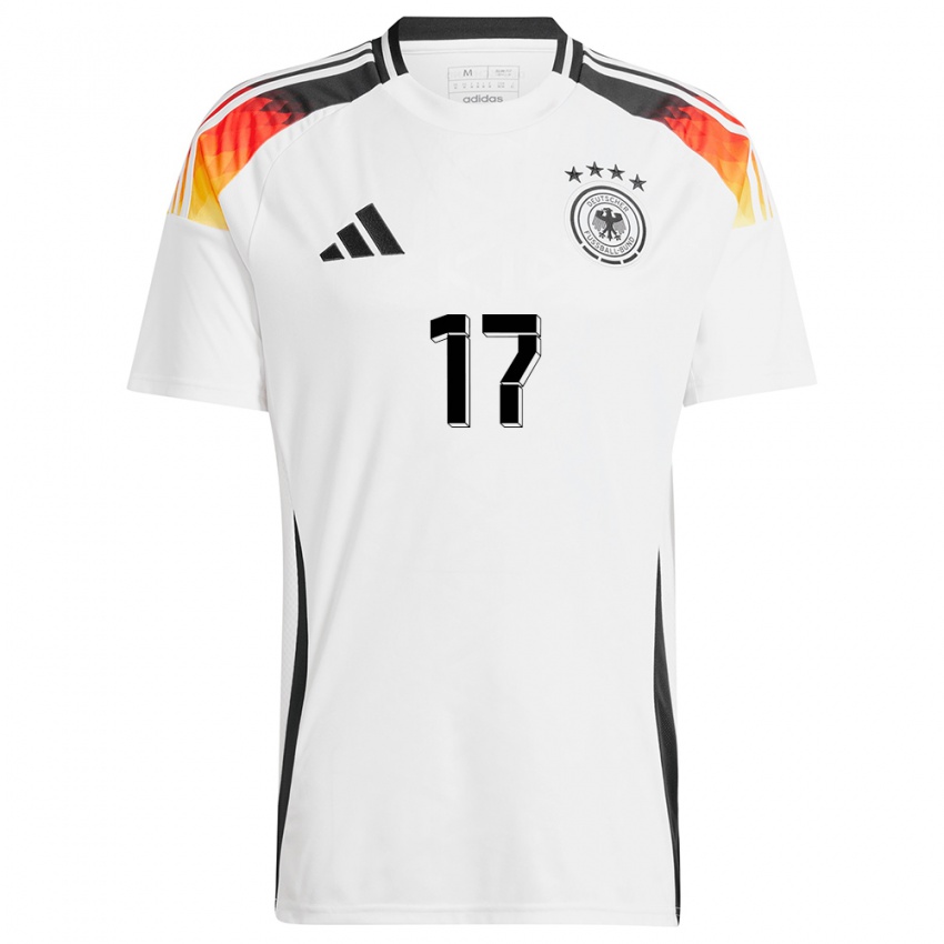 Kinder Deutschland Florian Wirtz #17 Weiß Heimtrikot Trikot 24-26 T-Shirt