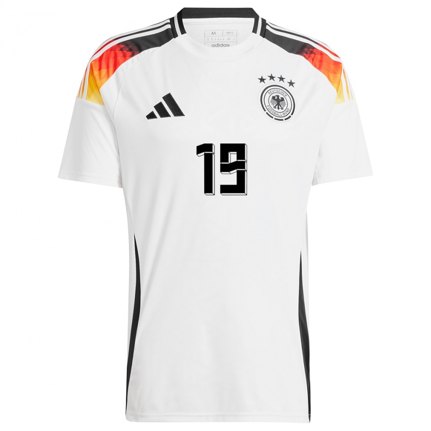 Kinder Deutschland Jordan Beyer #19 Weiß Heimtrikot Trikot 24-26 T-Shirt