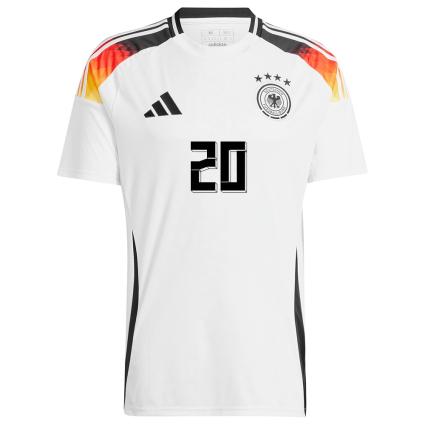 Kinder Deutschland Brajan Gruda #20 Weiß Heimtrikot Trikot 24-26 T-Shirt