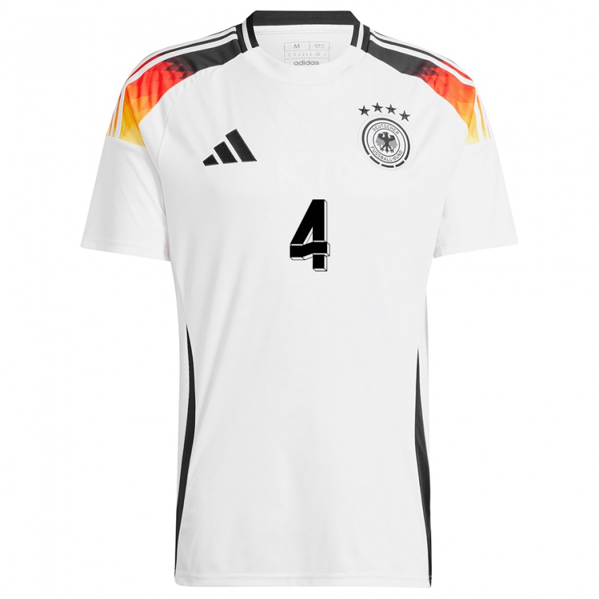 Kinder Deutschland Malick Thiaw #4 Weiß Heimtrikot Trikot 24-26 T-Shirt