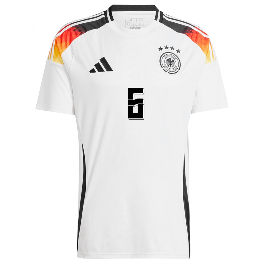 Kinder Deutschland Lena Oberdorf #6 Weiß Heimtrikot Trikot 24-26 T-Shirt