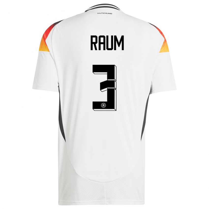 Kinder Deutschland David Raum #3 Weiß Heimtrikot Trikot 24-26 T-Shirt