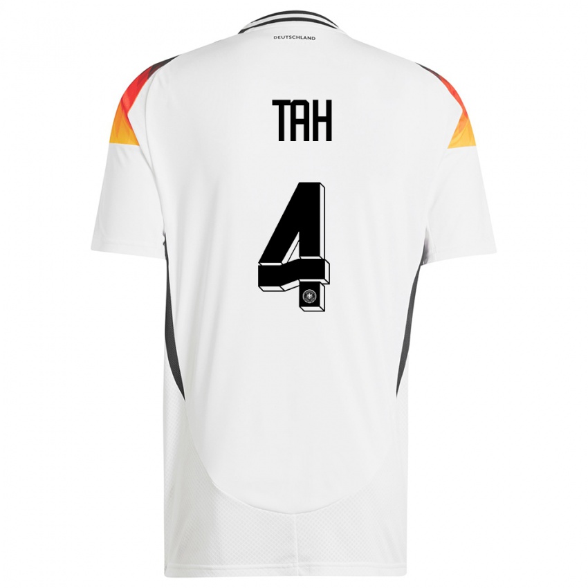 Kinder Deutschland Jonathan Tah #4 Weiß Heimtrikot Trikot 24-26 T-Shirt