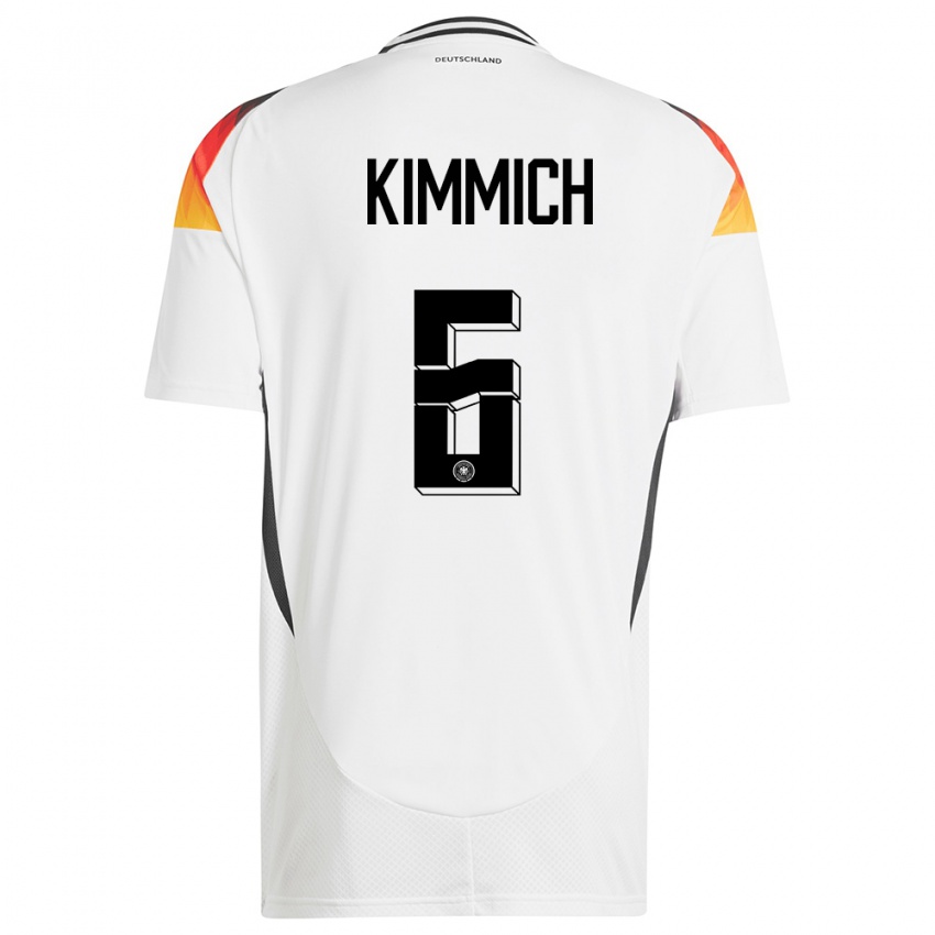 Kinder Deutschland Joshua Kimmich #6 Weiß Heimtrikot Trikot 24-26 T-Shirt