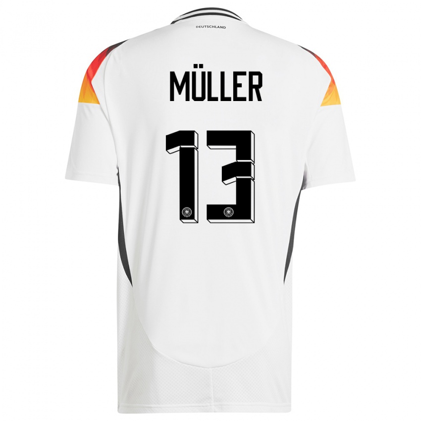 Kinder Deutschland Thomas Muller #13 Weiß Heimtrikot Trikot 24-26 T-Shirt