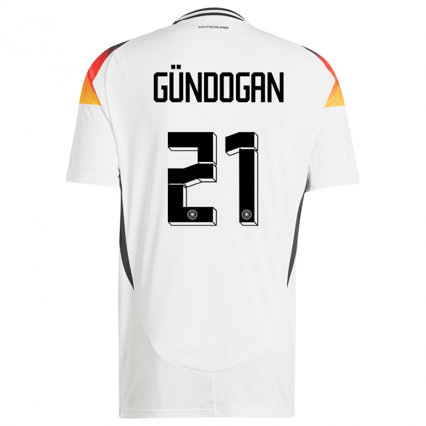 Kinder Deutschland Ilkay Gundogan #21 Weiß Heimtrikot Trikot 24-26 T-Shirt