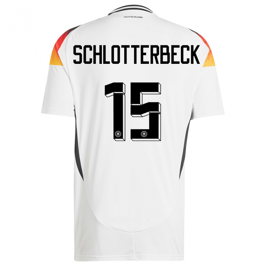 Kinder Deutschland Nico Schlotterbeck #15 Weiß Heimtrikot Trikot 24-26 T-Shirt