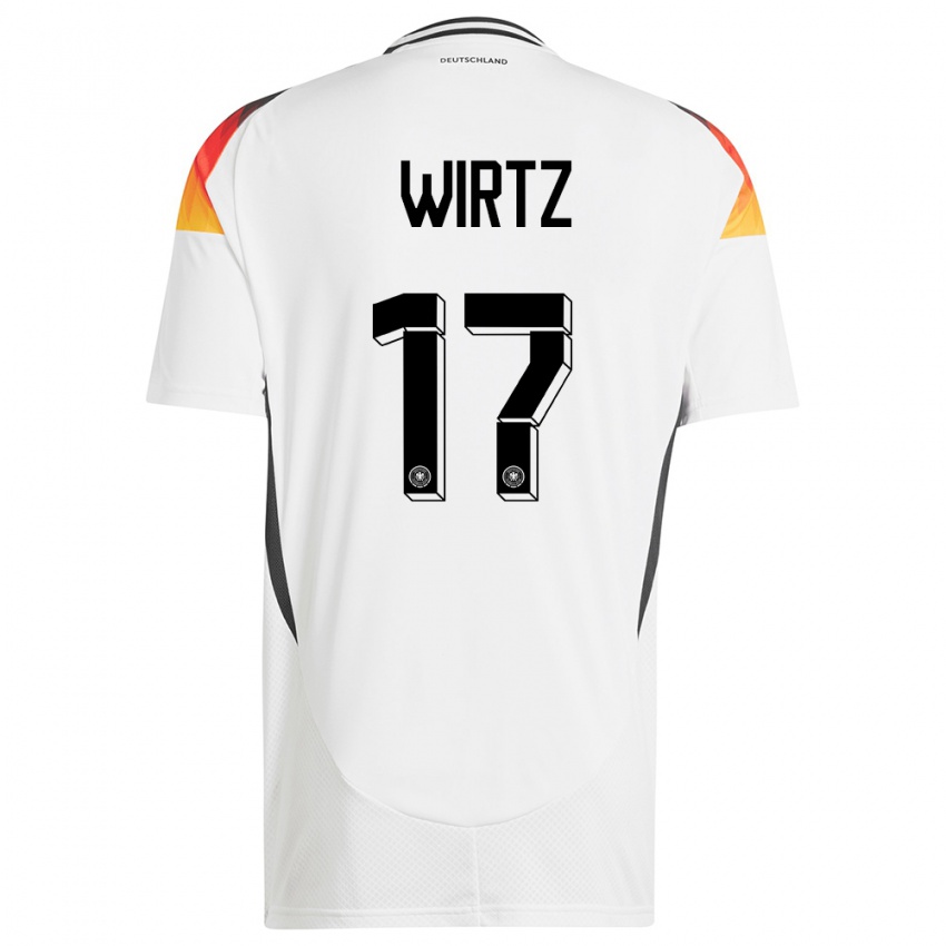 Kinder Deutschland Florian Wirtz #17 Weiß Heimtrikot Trikot 24-26 T-Shirt