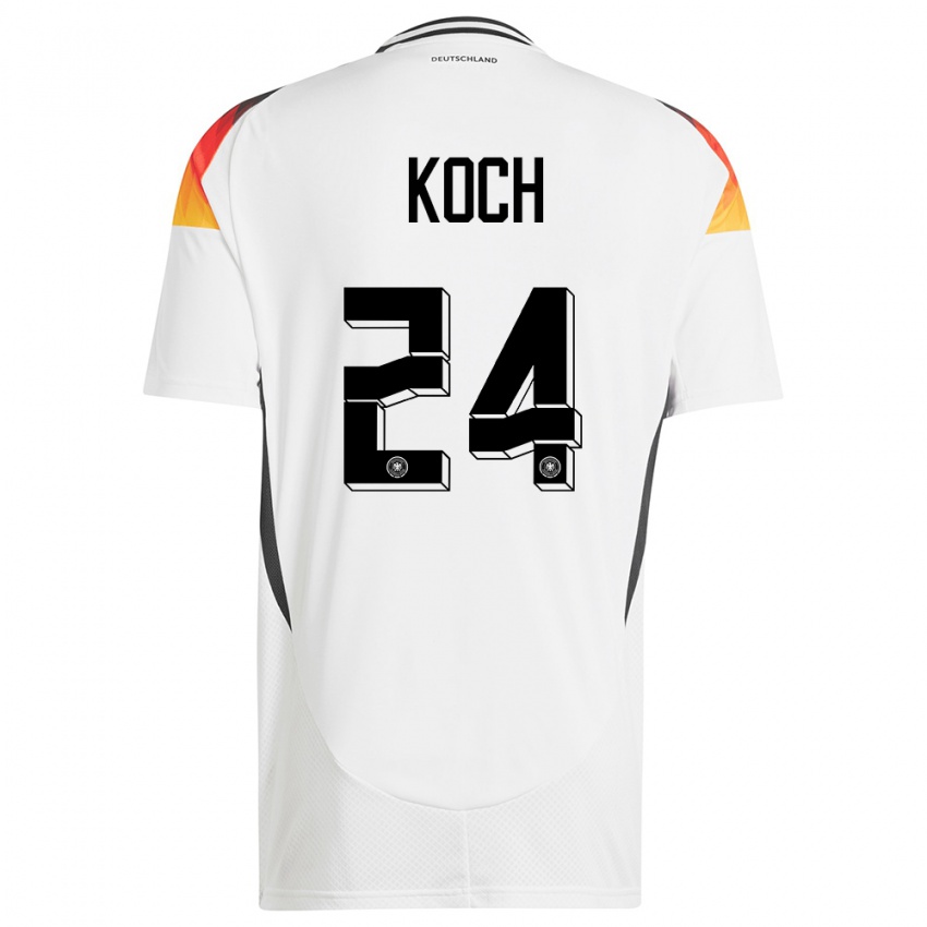 Kinder Deutschland Robin Koch #24 Weiß Heimtrikot Trikot 24-26 T-Shirt