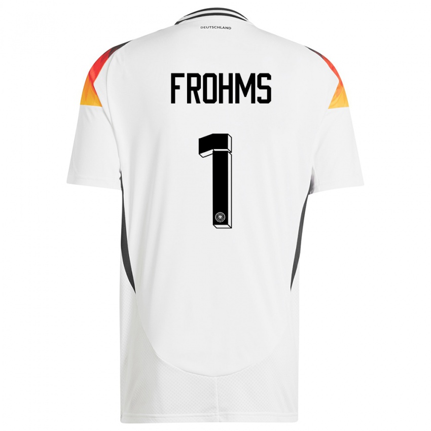 Kinder Deutschland Merle Frohms #1 Weiß Heimtrikot Trikot 24-26 T-Shirt